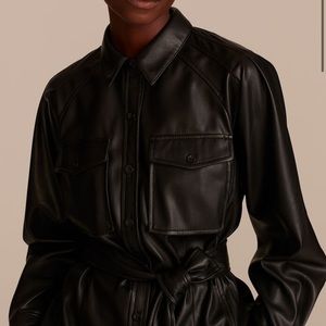 Rebecca Taylor Vegan Leather Shirt Jacket